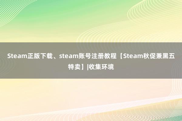 Steam正版下载、steam账号注册教程【Steam秋促兼黑五特卖】|收集环境